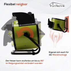 Tronitechnik TT-KH-505 Keramikheizer Heizlüfter Heizung 5.000 Watt, Tragegriff, PTC Keramik, Stufenlose Thermosteuerung -Black & Decker 8600355400 4035 prod 006