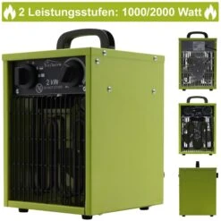 Tronitechnik TT-EIH-152 Heizgerät Heizlüfter Heizung 2.000 Watt, Tragegriff, Stahl, Stufenlose Thermosteuerung