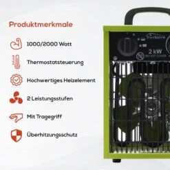 Tronitechnik TT-EIH-152 Heizgerät Heizlüfter Heizung 2.000 Watt, Tragegriff, Stahl, Stufenlose Thermosteuerung 8 Tronitechnik TT-EIH-152 Heizgerät Heizlüfter Heizung 2.000 Watt, Tragegriff, Stahl, Stufenlose Thermosteuerung -Black & Decker 8600355400 4036 prod 003