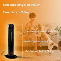 Tronitechnik PTC Turmheizer Keramikheizer Elektrokamin Mit Heizung Und Kaminfeuer 2000 Watt Heizlüfter -Black & Decker 8600355400 4039 prod 004