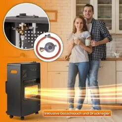 TroniTechnik Gasheizer Gasheizofen Heizstrahler 4,2 KW Gas Heizung Inkl. Gasdruckregler & Gasschlauch 3 Heizstufen 4200W -Black & Decker 8600355400 4602 prod 004
