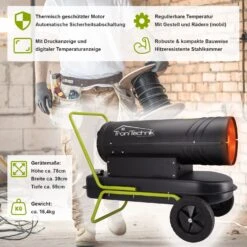 TroniTechnik TT-HK-242 Heizkanone Dieselkanone Heizlüfter 20kW Mit Handgriff, Rohrrahmen Und Rädern -Black & Decker 8600355400 4674 prod 006