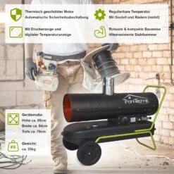 TroniTechnik TT-HK-245 Heizkanone Dieselkanone Heizlüfter 30kW Mit Handgriff, Rohrrahmen, Rädern Und Abluftauslass -Black & Decker 8600355400 4676 prod 006