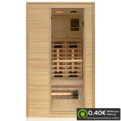 Dewello Infrarotkabine Infrarotsauna CALGARY 115cm X 105cm Inkl. Vollspektrumstrahler, Bodenstrahler