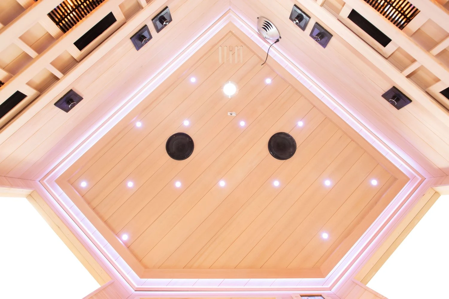 Dewello Infrarotkabine Infrarotsauna MONTREAL 140cm X 140cm Inkl. Vollspektrumstrahler, Bodenstrahler 6 Dewello Infrarotkabine Infrarotsauna MONTREAL 140cm X 140cm Inkl. Vollspektrumstrahler, Bodenstrahler – Bild 6