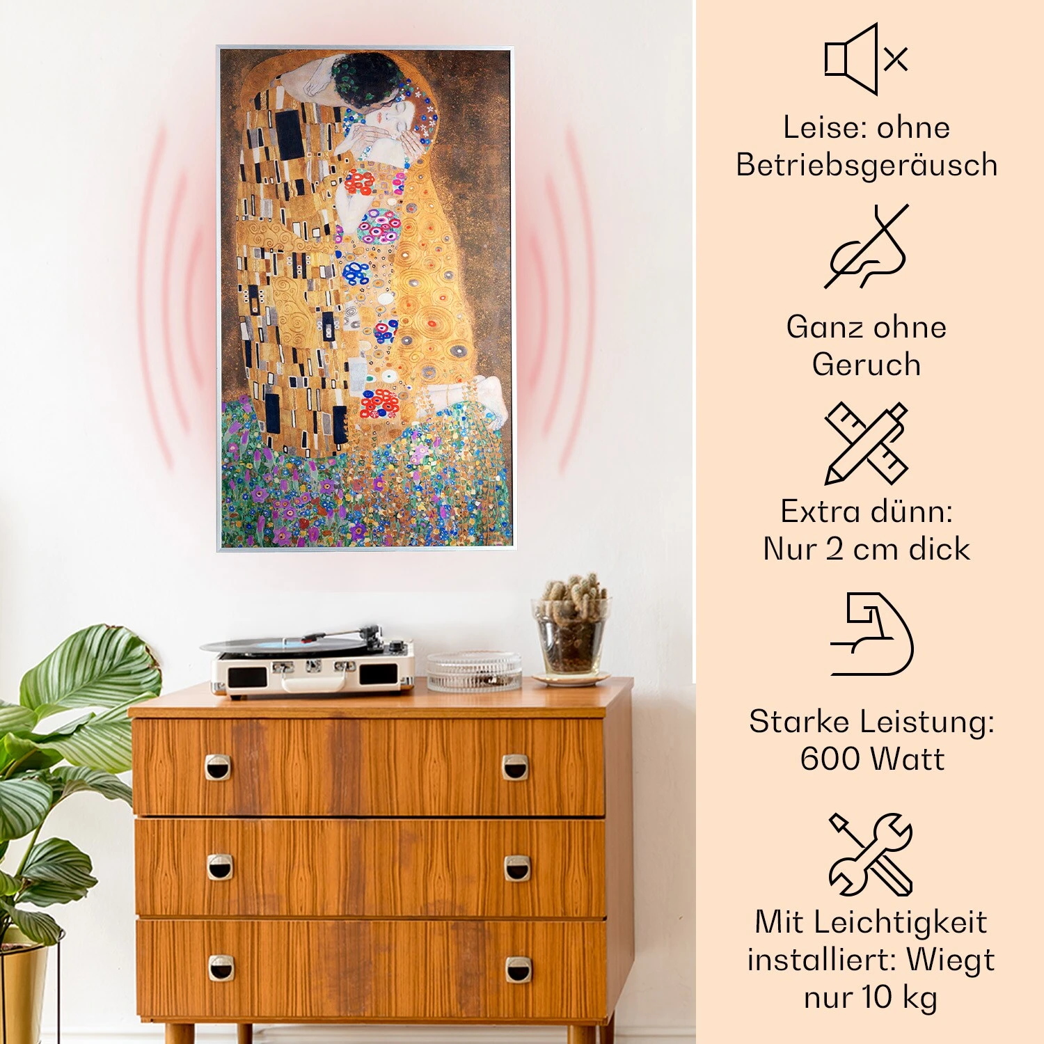 Wonderwall Air Art Strand Infrarotheizung 101x60cm 600W Wandinstallation Fernbedienung 2 Wonderwall Air Art Strand Infrarotheizung 101x60cm 600W Wandinstallation Fernbedienung – Bild 2