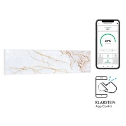 Wonderwall Air Art Smart Infrarotheizung 60x60cm 350W Wandinstallation App-Steuerung Marmor II