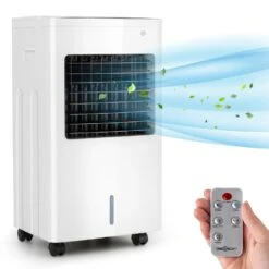 Freeze Me 3-in-1 Luftkühler Ventilator Luftbefeuchter | 75 W | 400 M³/h | 8 Liter | 3 Geschwindigkeiten | Sensor-Touch-Display | Oszillation | 4 Kühlakkus | Fernbedienung | Mobil