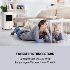 Freeze Me 3-in-1 Luftkühler Ventilator Luftbefeuchter | 75 W | 400 M³/h | 8 Liter | 3 Geschwindigkeiten | Sensor-Touch-Display | Oszillation | 4 Kühlakkus | Fernbedienung | Mobil -Black & Decker 8600359300 5017 prod 004