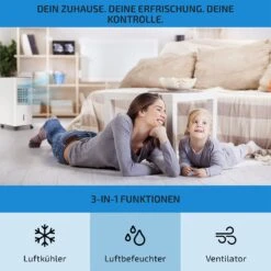Freshboxx 3-in-1 Luftkühler Ventilator Luftbefeuchter | 65 W | 360 M³/h | 3 Windstärken | 6 Liter | 2 Kühlakkus | Oszillation | Mobil -Black & Decker 8600359300 9520 prod 003