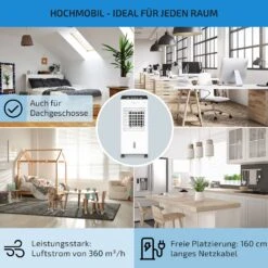 Freshboxx 3-in-1 Luftkühler Ventilator Luftbefeuchter | 65 W | 360 M³/h | 3 Windstärken | 6 Liter | 2 Kühlakkus | Oszillation | Mobil -Black & Decker 8600359300 9520 prod 005