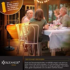 Kesser® 2000 Watt Infrarot Heizstrahler Standheizer Terrassenheizung Terrassen Strahler -Black & Decker 8600364700 18423 prod 005