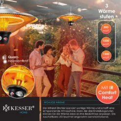 Kesser® Deckenheizstrahler Heizpilz Heizstrahler Terrassenstrahler Infrarot Heizgerät -Black & Decker 8600364700 18432 prod 003