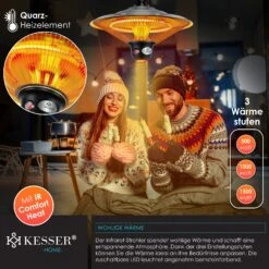 Kesser® Deckenheizstrahler Heizpilz Heizstrahler Terrassenstrahler Infrarot Heizgerät -Black & Decker 8600364700 18432 prod 004