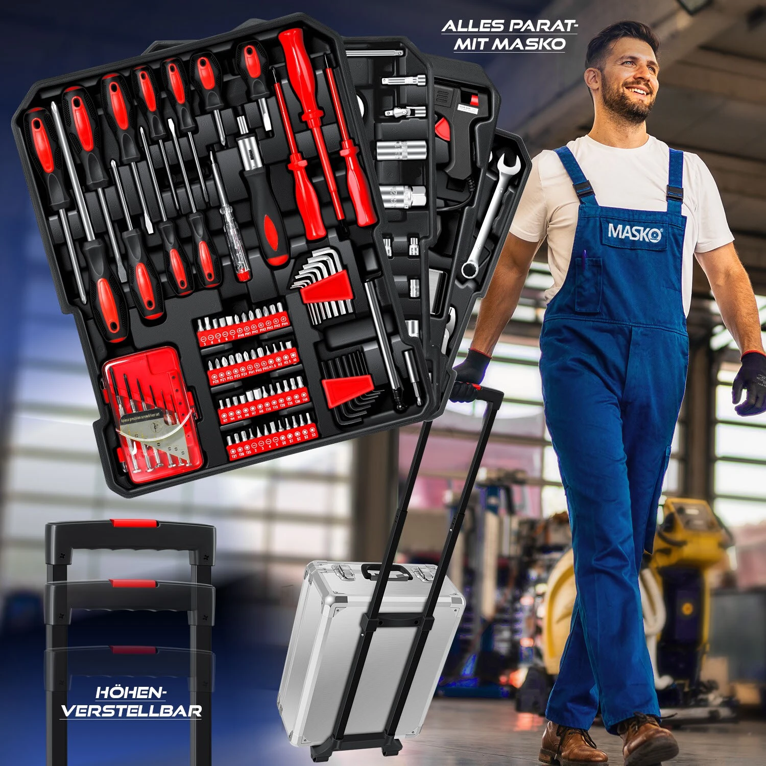 Masko® 969 Tlg Werkzeugkoffer Werkzeugkasten Werkzeugkiste Werkzeug Trolley ? Profi ? 949 Teile ? Qualitätswerkzeug 4 Masko® 969 Tlg Werkzeugkoffer Werkzeugkasten Werkzeugkiste Werkzeug Trolley ? Profi ? 949 Teile ? Qualitätswerkzeug – Bild 4