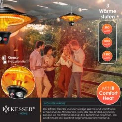 KESSER® Deckenheizstrahler Heizpilz Heizstrahler Terrassenstrahler Infrarot Heizgerät -Black & Decker 8600364700 19311 prod 003