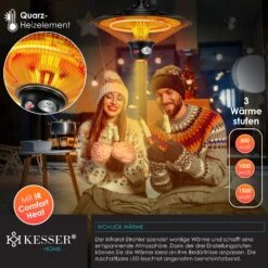 KESSER® Deckenheizstrahler Heizpilz Heizstrahler Terrassenstrahler Infrarot Heizgerät -Black & Decker 8600364700 19311 prod 004