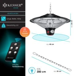 KESSER® Deckenheizstrahler Heizpilz Heizstrahler Terrassenstrahler Infrarot Heizgerät -Black & Decker 8600364700 19311 prod 006