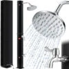 KESSER® Solardusche 35 Liter Solar Gartendusche | Warmes Wasser | Max. 60°C | Ohne Stromanschluss | Pooldusche Camping| Regenduschkopf Und Wasserhahn | Gartenschlauch-Anschluss |