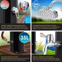 KESSER® Solardusche 35 Liter Solar Gartendusche | Warmes Wasser | Max. 60°C | Ohne Stromanschluss | Pooldusche Camping| Regenduschkopf Und Wasserhahn | Gartenschlauch-Anschluss | 8 KESSER® Solardusche 35 Liter Solar Gartendusche | Warmes Wasser | Max. 60°C | Ohne Stromanschluss | Pooldusche Camping| Regenduschkopf Und Wasserhahn | Gartenschlauch-Anschluss | -Black & Decker 8600364700 19637 prod 003