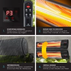 KESSER® Infrarotstrahler 2500 Watt Infrarot Heizstrahler Mit Fernbedienung Terrassenstrahler Inkl. Schutzhülle Wärmestrahler Quarzstrahler , Wandhalterung Terrassenheizer 8 KESSER® Infrarotstrahler 2500 Watt Infrarot Heizstrahler Mit Fernbedienung Terrassenstrahler Inkl. Schutzhülle Wärmestrahler Quarzstrahler , Wandhalterung Terrassenheizer -Black & Decker 8600364700 19895 prod 003