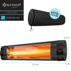 KESSER® Infrarotstrahler 2500 Watt Infrarot Heizstrahler Mit Fernbedienung Terrassenstrahler Inkl. Schutzhülle Wärmestrahler Quarzstrahler , Wandhalterung Terrassenheizer 10 KESSER® Infrarotstrahler 2500 Watt Infrarot Heizstrahler Mit Fernbedienung Terrassenstrahler Inkl. Schutzhülle Wärmestrahler Quarzstrahler , Wandhalterung Terrassenheizer -Black & Decker 8600364700 19895 prod 005