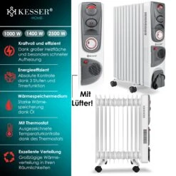 KESSER® Ölradiator - Elektrische Heizung 2500W Öl Radiator Elektroheizung Mobil Timer Lüfter Abschaltautomatik Stufenlose Temperaturregelung Überhitzungsschutz 8 KESSER® Ölradiator - Elektrische Heizung 2500W Öl Radiator Elektroheizung Mobil Timer Lüfter Abschaltautomatik Stufenlose Temperaturregelung Überhitzungsschutz -Black & Decker 8600364700 19908 prod 003