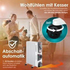 KESSER® Ölradiator - Elektrische Heizung 2500W Öl Radiator Elektroheizung Mobil Timer Lüfter Abschaltautomatik Stufenlose Temperaturregelung Überhitzungsschutz 10 KESSER® Ölradiator - Elektrische Heizung 2500W Öl Radiator Elektroheizung Mobil Timer Lüfter Abschaltautomatik Stufenlose Temperaturregelung Überhitzungsschutz -Black & Decker 8600364700 19908 prod 005