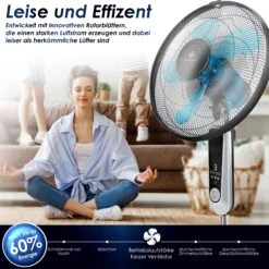 KESSER® - Standventilator Mit Fernbedienung Und Display Led - Timer Leise Oszillation 80 Grad - 60 Watt - Ventilator Höhenverstellbarer 115 - 134 Cm - Kopf 35 Grad Neigbar - 3 Geschwindigkeiten 8 KESSER® - Standventilator Mit Fernbedienung Und Display Led - Timer Leise Oszillation 80 Grad - 60 Watt - Ventilator Höhenverstellbarer 115 - 134 Cm - Kopf 35 Grad Neigbar - 3 Geschwindigkeiten -Black & Decker 8600364700 20135 prod 003