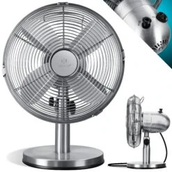 Titelseite 18 KESSER® - Tischventilator Design Retro Voll-Metallgehäuse 80° Oszillation - Leise Ventilator Mit 3 Geschwindigkeitsstufen - Zuschaltbare | Windmaschine | Neigungswinkel Ca. 40° Metall