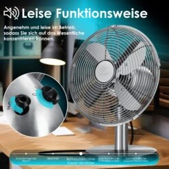 KESSER® - Tischventilator Design Retro Voll-Metallgehäuse 80° Oszillation - Leise Ventilator Mit 3 Geschwindigkeitsstufen - Zuschaltbare | Windmaschine | Neigungswinkel Ca. 40° Metall 9 KESSER® - Tischventilator Design Retro Voll-Metallgehäuse 80° Oszillation - Leise Ventilator Mit 3 Geschwindigkeitsstufen - Zuschaltbare | Windmaschine | Neigungswinkel Ca. 40° Metall -Black & Decker 8600364700 20176 prod 004