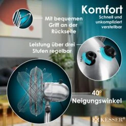 KESSER® - Tischventilator Design Retro Voll-Metallgehäuse 80° Oszillation - Leise Ventilator Mit 3 Geschwindigkeitsstufen - Zuschaltbare | Windmaschine | Neigungswinkel Ca. 40° Metall 11 KESSER® - Tischventilator Design Retro Voll-Metallgehäuse 80° Oszillation - Leise Ventilator Mit 3 Geschwindigkeitsstufen - Zuschaltbare | Windmaschine | Neigungswinkel Ca. 40° Metall -Black & Decker 8600364700 20176 prod 006