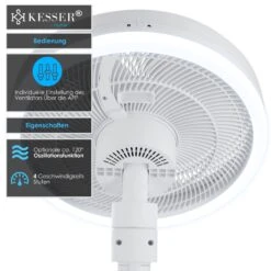 KESSER® 4in1 Standventilator Tischventilator Mit App Wifi , Fernbedienung | Mit LED-Licht Tischlampe Stehlampe Leselampe | Timer | Leise Oszillation 120 Grad | Ventilator | 4 Geschwindigkeiten -Black & Decker 8600364700 20778 prod 006