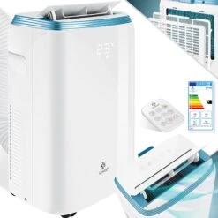 KESSER® Klimaanlage Mobil Klimagerät 4in1 Kühlen, Luftentfeuchter, Lüften, Ventilator - 9000 BTU/h (2.600 Watt) 2,7KW - Klima , Fernbedienung Und Timer, Nachtmodul