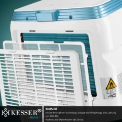 KESSER® Klimaanlage Mobil Klimagerät 4in1 Kühlen, Luftentfeuchter, Lüften, Ventilator - 9000 BTU/h (2.600 Watt) 2,7KW - Klima , Fernbedienung Und Timer, Nachtmodul -Black & Decker 8600364700 22023 prod 004