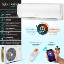 KESSER® Klimaanlage SET Split - Klimagerät Mit WiFi/App Funktion - Kühlen A++/ Heizen A+ , Kältemittel R32 - LCD-Display , Fernbedienung Und Timerfunktion - Inkl. Komplettem Montagematerial 8 KESSER® Klimaanlage SET Split - Klimagerät Mit WiFi/App Funktion - Kühlen A++/ Heizen A+ , Kältemittel R32 - LCD-Display , Fernbedienung Und Timerfunktion - Inkl. Komplettem Montagematerial -Black & Decker 8600364700 22049 prod 003