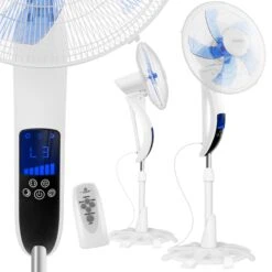 KESSER® Standventilator Mit Fernbedienung , Timer Standlüfter - Oszillationsfunktion 80 Grad , 50W – 3 Geschwindigkeitsstufen , Höhenverstellbarer Ventilator Standfuß - Neigungswinkel Verstellbar