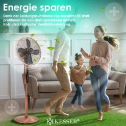 KESSER® Standventilator Metall Mit Fernbedienung APP Funktion Wifi Timer Standlüfter - Oszillationsfunktion 80 Grad 55W – 3 Geschwindigkeitsstufen Höhenverstellbarer Ventilator Standfuß -Black & Decker 8600364700 22251 prod 003