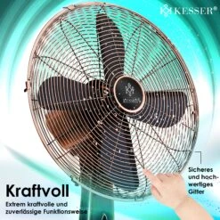 KESSER® Standventilator Metall Mit Fernbedienung APP Funktion Wifi Timer Standlüfter - Oszillationsfunktion 80 Grad 55W – 3 Geschwindigkeitsstufen Höhenverstellbarer Ventilator Standfuß -Black & Decker 8600364700 22251 prod 005