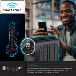 KESSER® Ölradiator 2500W Elektrische Heizung Heizkörper Elektroheizung Energiesparend Mit Display WiFi App & Fernbedienung Touchscreen - Mobil Öl Radiator 24h Timer, Thermostat & Überhitzungsschutz -Black & Decker 8600364700 22459 prod 006