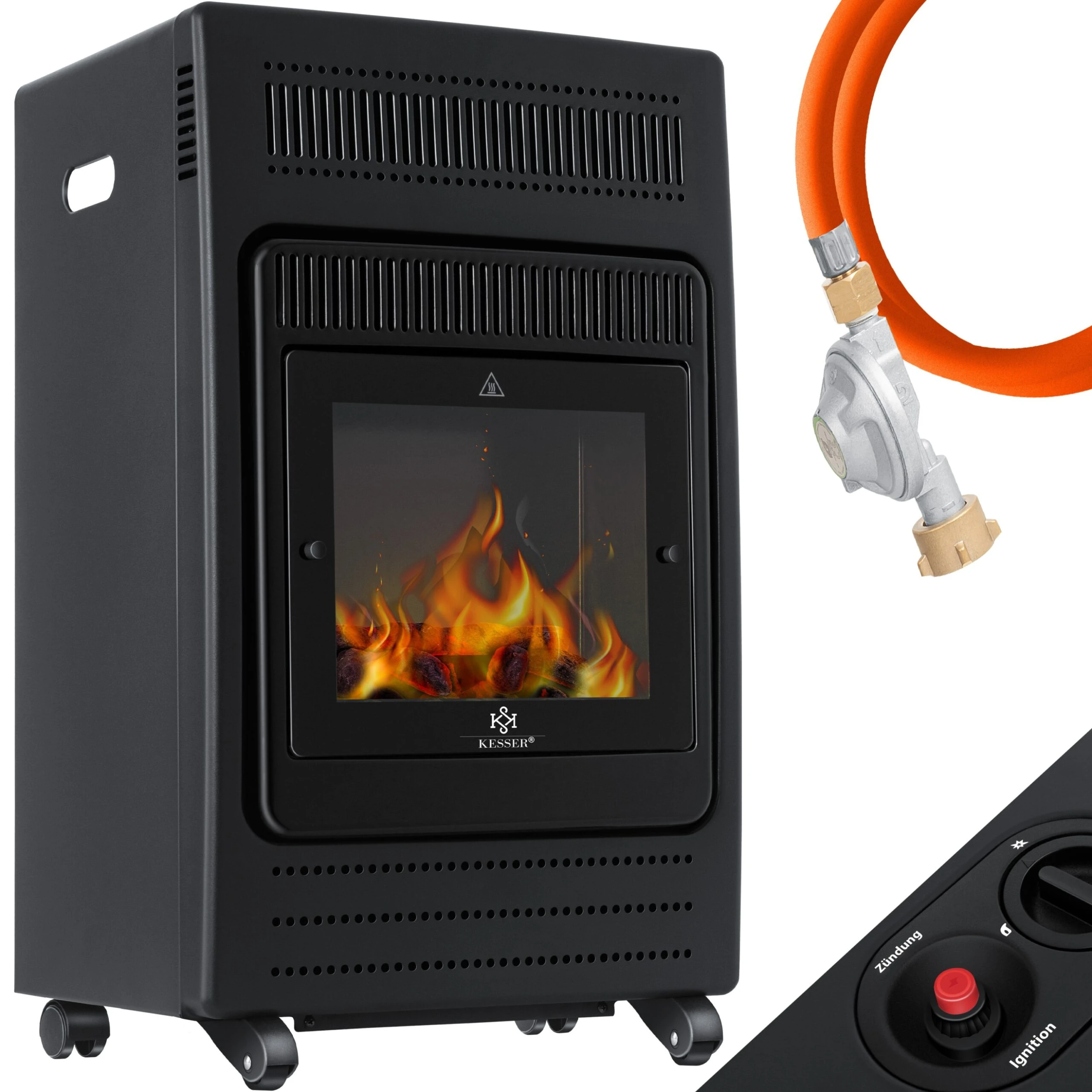 KESSER® Gasheizer Gasheizofen Heizstrahler 3,4 KW Gas Kamin Inkl. Gasdruckregler & Gasschlauch 2 Heizstufen Infrarot 3400W Gasheizstrahler Gasheizung Butan- Oder Propangasflaschen Bis 11kg Schwarz 1 KESSER® Gasheizer Gasheizofen Heizstrahler 3,4 KW Gas Kamin Inkl. Gasdruckregler & Gasschlauch 2 Heizstufen Infrarot 3400W Gasheizstrahler Gasheizung Butan- Oder Propangasflaschen Bis 11kg Schwarz