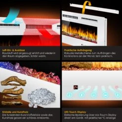 KESSER® Elektrokamin Wandkamin Elektrischer Kamin Mit Heizung 9 Farbmodi LED Flammeneffekt, 900/1800 W Kaminofen Wand Und Einbaukamin Wandmontage Heizung App-Funktion Fernbedienung Touchscreen 8 KESSER® Elektrokamin Wandkamin Elektrischer Kamin Mit Heizung 9 Farbmodi LED Flammeneffekt, 900/1800 W Kaminofen Wand Und Einbaukamin Wandmontage Heizung App-Funktion Fernbedienung Touchscreen -Black & Decker 8600364700 24156 prod 003