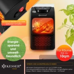 KESSER® Steckdosen Heizlüfter Energiesparend Mini Mit Kaminfeuereffekt Fernbedienung LCD Display Keramik Heizung Mit Thermostat 400W - Temperaturregelung Timer Büro Badezimmer Schlafzimmer 8 KESSER® Steckdosen Heizlüfter Energiesparend Mini Mit Kaminfeuereffekt Fernbedienung LCD Display Keramik Heizung Mit Thermostat 400W - Temperaturregelung Timer Büro Badezimmer Schlafzimmer -Black & Decker 8600364700 24300 prod 003