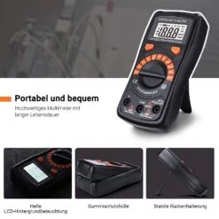 TACKLIFE DM02A, Digital Multimeter Automatisch , Mit Berührungslose Spannungserkennung, Beleuchtetem LCD-Display, Spannungs-, Strom- Und Durchgangsprüfung, Für Zuhause Und Schule -Black & Decker 8600367000 2329 prod 003