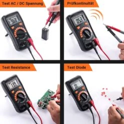 TACKLIFE DM02A, Digital Multimeter Automatisch , Mit Berührungslose Spannungserkennung, Beleuchtetem LCD-Display, Spannungs-, Strom- Und Durchgangsprüfung, Für Zuhause Und Schule -Black & Decker 8600367000 2329 prod 005