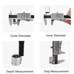 TACKLIFE DC02, Digitaler Messschieber, 150mm Edelstahl Messschieber Innendurchmesser/Außendurchmesser/Tiefe/Schrittweite Messung Mit Großem Bildschirm Hochpräzise Inch/Bruchteile/Millimeter Umrechnung -Black & Decker 8600367000 2332 prod 003