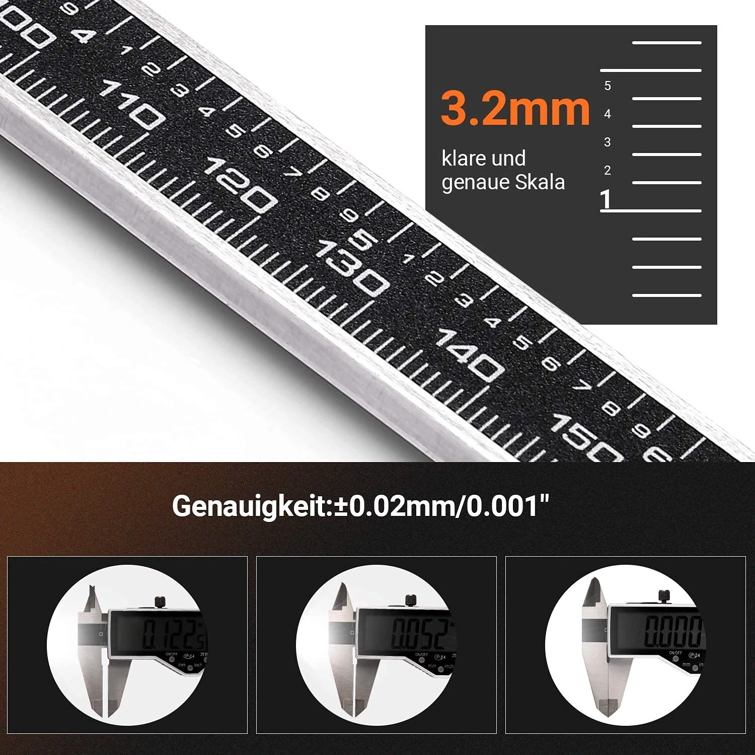 TACKLIFE DC04, Messschieber Digital Schieblehre, 150mm / 6 Zoll Mit Zoll/Millimeter, IP54 Wasserdicht Hochpräzise Schieblehre Aus Edelstahl(0,01 Mm) Für Heimgebrauch Und Professionelle Messung 2 TACKLIFE DC04, Messschieber Digital Schieblehre, 150mm / 6 Zoll Mit Zoll/Millimeter, IP54 Wasserdicht Hochpräzise Schieblehre Aus Edelstahl(0,01 Mm) Für Heimgebrauch Und Professionelle Messung – Bild 2