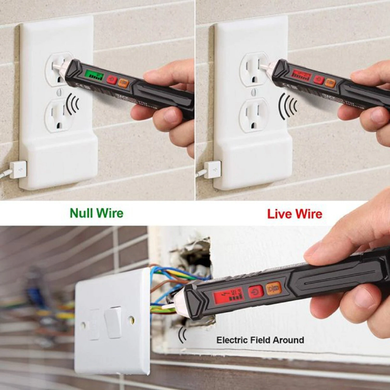 TACKLIFE VT02 Laser & Nivelliergeräte Berührungsloser Wechselspannungsprüfer/Spannungsprüfstift 3 TACKLIFE VT02 Laser & Nivelliergeräte Berührungsloser Wechselspannungsprüfer/Spannungsprüfstift – Bild 3