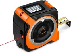 TACKLIFE TM-L02, 3-in-1 Massband Laser Entfernungsmesser Rollmaßband, Messrad Lasermessung 40m Bandmaß 5m, Laser Messgerät Mit Typ-C-Schnittstelle Und LCD-Anzeige