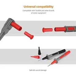 TACKLIFE METL04, 8-teiliges Messleitungs-Kit Mit Verlängerungs-Messklemmen, Krokodil-Messspitze Und Kolben-Mini-Haken -Black & Decker 8600367000 2395 prod 003